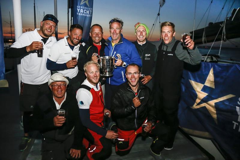 Giles Redpath's Pata Negra crew celebrate 2018 Round Britain & Ireland Race - photo © Paul Wyeth / RORC