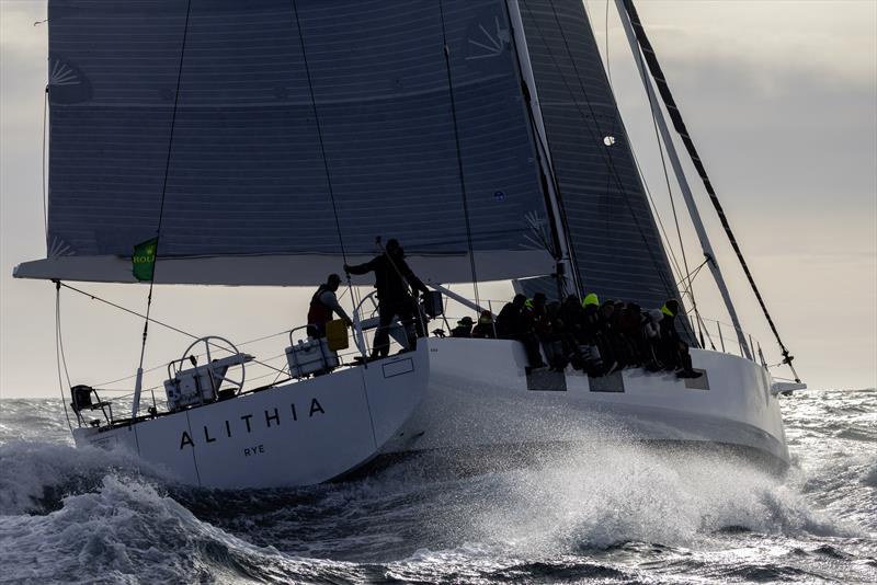 Alithia (GER) - Rounding Tasman Island - Rolex Sydney Hobart Race - December 29, 2025 photo copyright Andrea Francolini taken at Cruising Yacht Club of Australia and featuring the IRC class