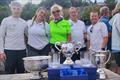 Mojito crew receiving trophies at Abersoch Regatta &copy; Nikita Smith