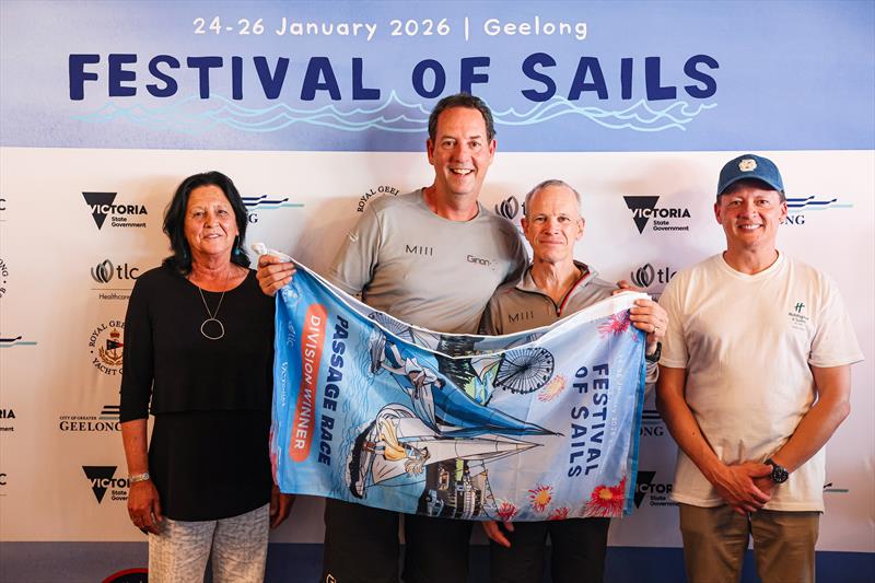 Ginan were the winners on IRC overall in the Holiday Inn & Suites Geelong Passage Race at the Festival of Sails 2026 - photo © Salty Dingo