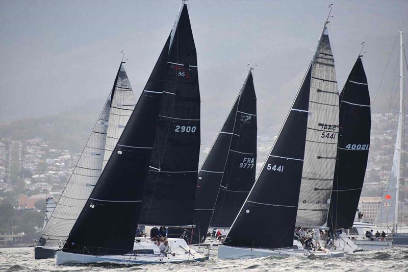 The Friday night twilight race start line for Division One of the Performance Cruising Keelboats - photo © Jane Austin