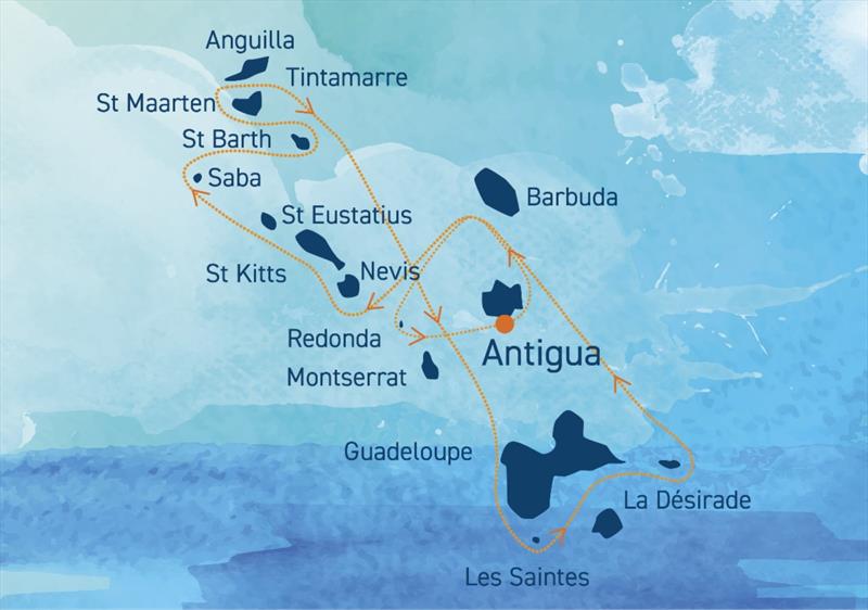 2026 RORC Caribbean 600 map - photo © Tim Wright / RORC