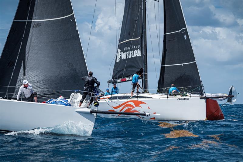 46th St. Maarten Heineken Regatta Day 1 - Bella J and Morpheus got within earshot on the upwind mark of their second race of the day - photo © Laurens Morel