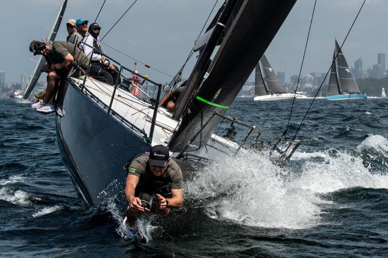 Gymnastic bow duties 2 on Condor - 2026 Nautilus Marine Insurance Sydney Harbour Regatta photo copyright Marg Fraser-Martin taken at Middle Harbour Yacht Club and featuring the IRC class