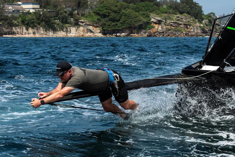 Gymnastic bow duties 4 on Condor - the climb is not a short one - 2026 Nautilus Marine Insurance Sydney Harbour Regatta - photo © Marg Fraser-Martin