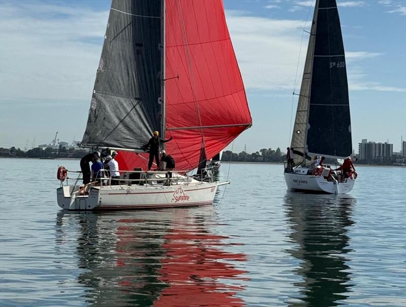Sunshine starting slowly before picking up the pace to win Val Hodge Trophy photo copyright Cas Bukor taken at Royal Yacht Club of Victoria and featuring the IRC class