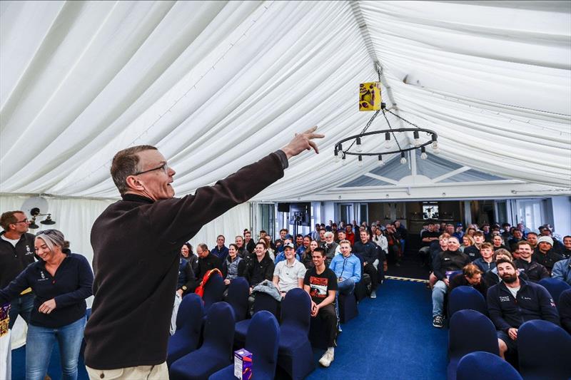 RORC Vice Commodore Derek Shakespeare - Traditional Easter Egg Toss at RORC Easter Challenge photo copyright Paul Wyeth / RORC taken at Royal Ocean Racing Club and featuring the IRC class
