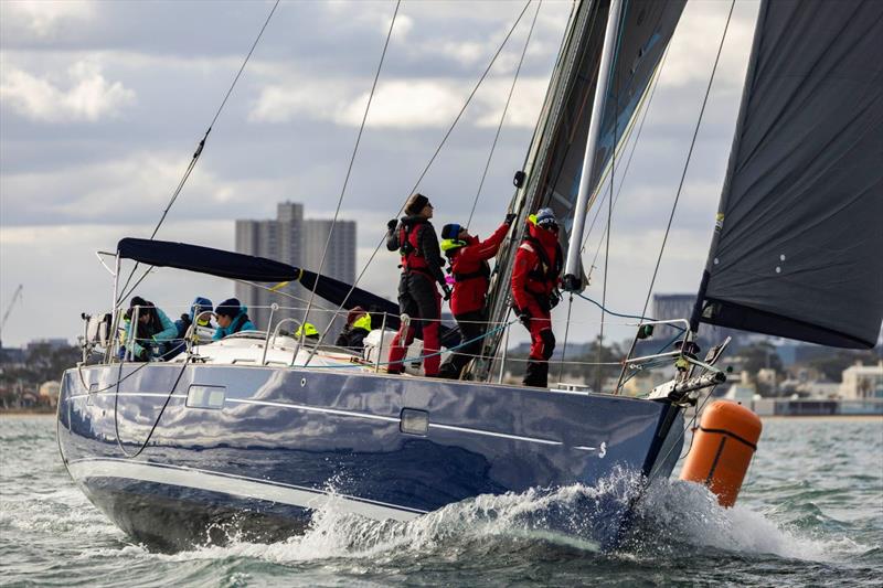 Cyan Moon at a mark rounding last year - Australian Women's Keelboat Regatta photo copyright Andrea Francolini / AWKR taken at Royal Melbourne Yacht Squadron and featuring the IRC class