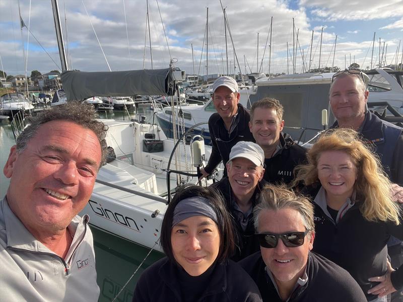 West Offshore Products Coastal Sprint Race 3 - Ginan crew after winning the race photo copyright Cam McKenzie taken at Ocean Racing Club of Victoria and featuring the IRC class