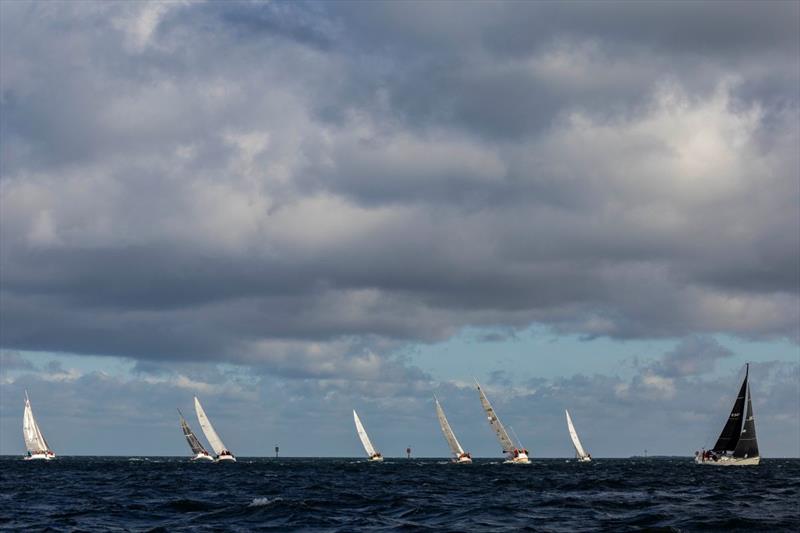 The fleet stretched across Port Phillip during the Australian Keelboat Regatta photo copyright Andrea Francolini / AWKR taken at Royal Melbourne Yacht Squadron and featuring the IRC class