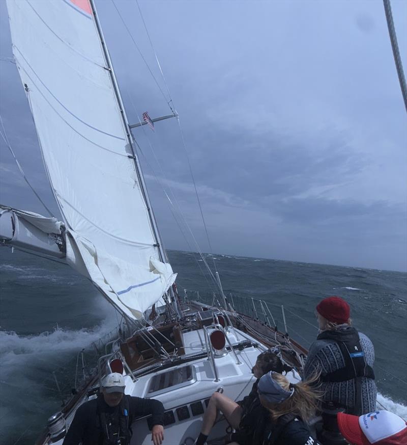 Elizabeth Roesch aboard Velocity - photo © Bermuda Race Media