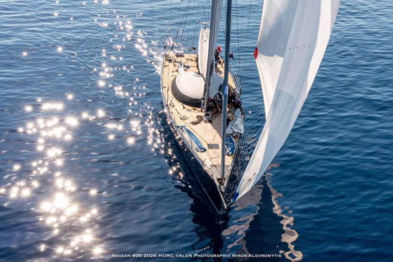 Stratis Andreadis's Garcia 86 MELITI (GRE) focused on their light air prowess in the final miles of the race to be the 13th monohull and 7th Maxi to cross the finish line - photo © Nikos Alevromytis / Alen Photography
