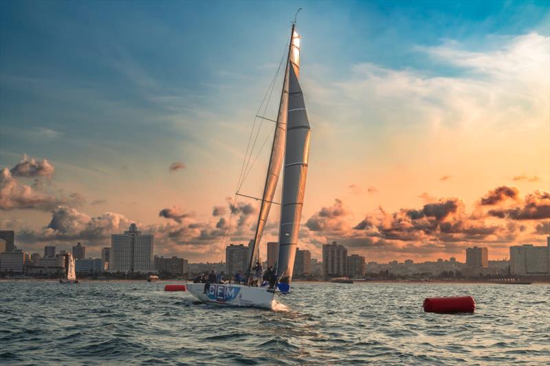 Going through the gate, CFM II is pictured round the mark gearing up to hoist the spinnaker during racing on day four of the MSC Week hosted by Point Yacht Club offshore of Durban - photo © Shane Elliott