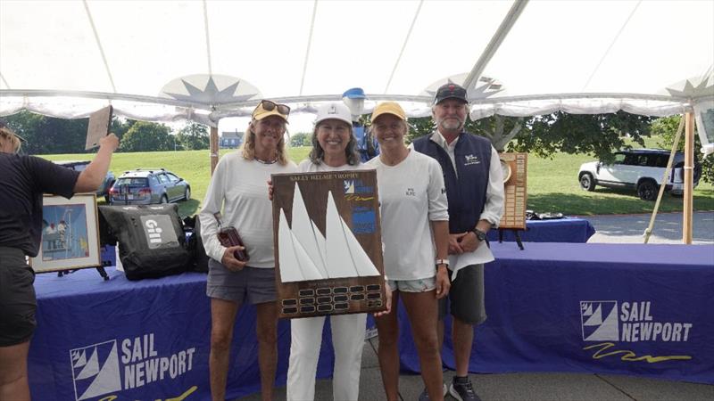 (L to R) `Chestnut crew Libby Toppa, Kahane, Alie Toppa, Brad Read, Sail Newport executive director - 2026 Annual Newport Regatta - photo © Daniel Forster Photography