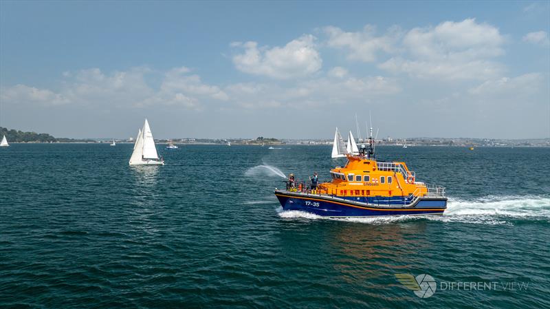 The Armada Cup fleet sets off from Plymouth - RNLI Lifeboat saluting the fleet - photo © Oli Dickinson / www.differentview.co.uk