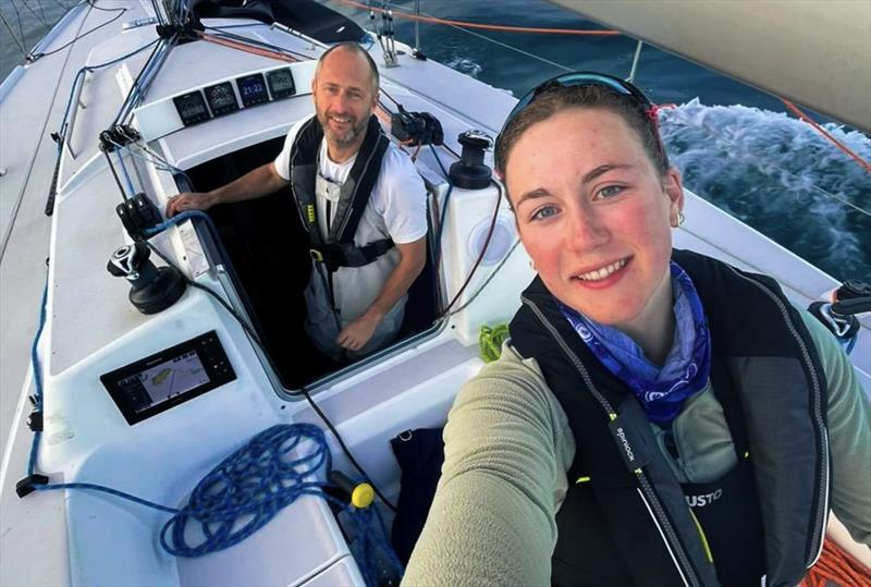 Richard and Emma Breese aboard the J/105 Mojo, taking on their biggest offshore challenge togethert in the RORC Round Britain and Ireland Race photo copyright Mojo_Racing taken at Royal Ocean Racing Club and featuring the IRC class