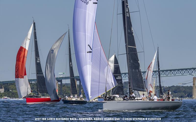 Downwind start off Rose Island - 2026 Ida Lewis Distance Race photo copyright Stephen R Cloutier taken at Ida Lewis Yacht Club and featuring the IRC class