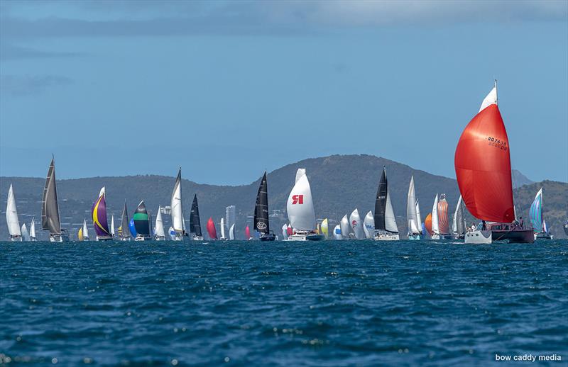 The fleet in Whitsunday Passage on the last day photo copyright Bow Caddy Media taken at Hamilton Island Yacht Club and featuring the IRC class