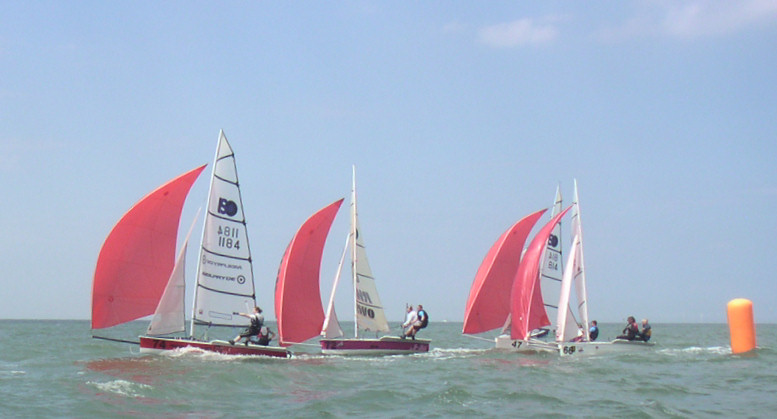 The ISOs enjoy the conditions at Herne Bay photo copyright HBSC taken at Herne Bay Sailing Club and featuring the ISO class
