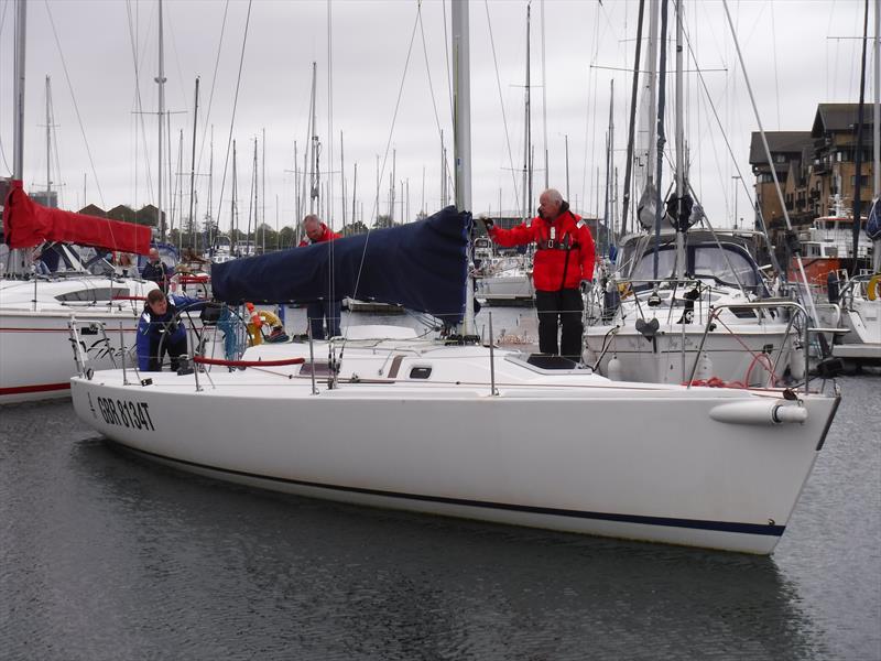 Member taking a yacht out of the slip for the first time photo copyright Gaynor Portlock taken at Liverpool Yacht Club and featuring the J105 class