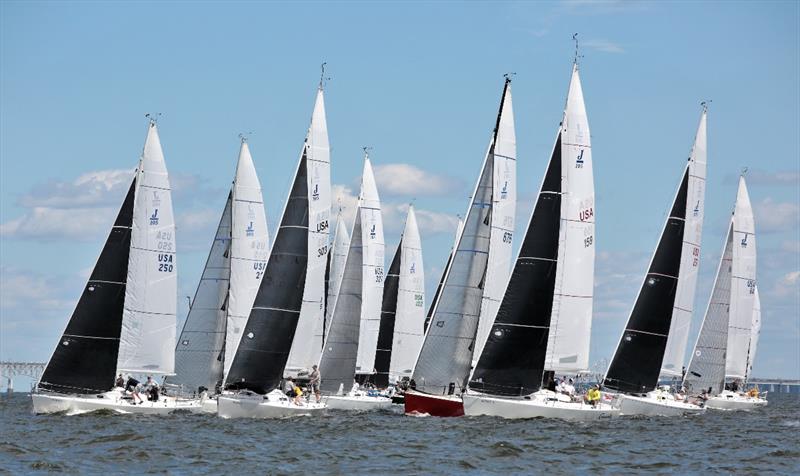 J/105 fleet - 2020 Helly Hansen NOOD Regatta Annapolis photo copyright Will Keyworth taken at Annapolis Yacht Club and featuring the J105 class