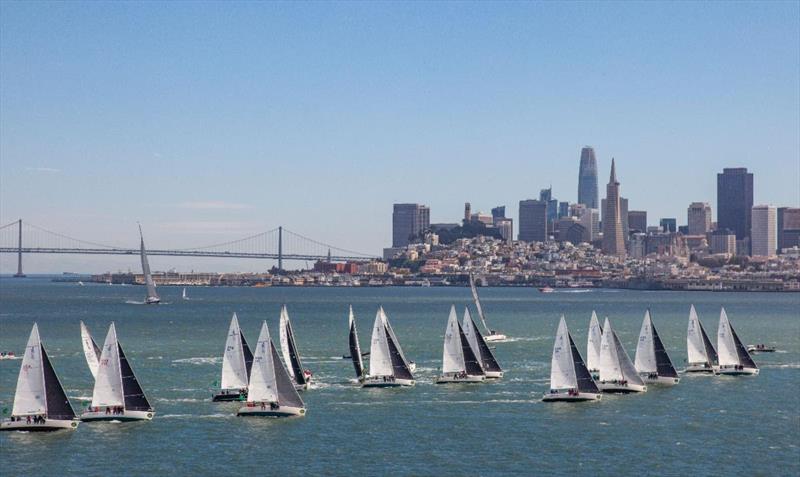 J/105s competing on San Francisco Bay in the 2018 regatta photo copyright Daniel Forster / Rolex taken at St. Francis Yacht Club and featuring the J105 class