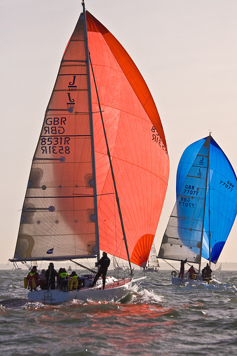 Sparkling conditions on week 7 of the  of the Garmin Hamble Winter Series photo copyright Peter Danby taken at Hamble River Sailing Club and featuring the J109 class