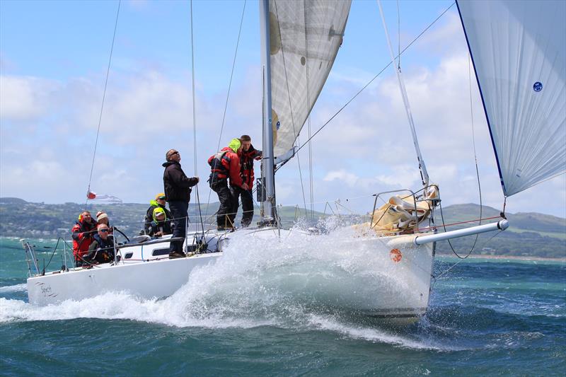 'Sgrech' skippered by Stephen Tudor the 2016 ISORA overall winner photo copyright Andy Green / www.greenseaphotography.co.uk taken at Pwllheli Sailing Club and featuring the J109 class