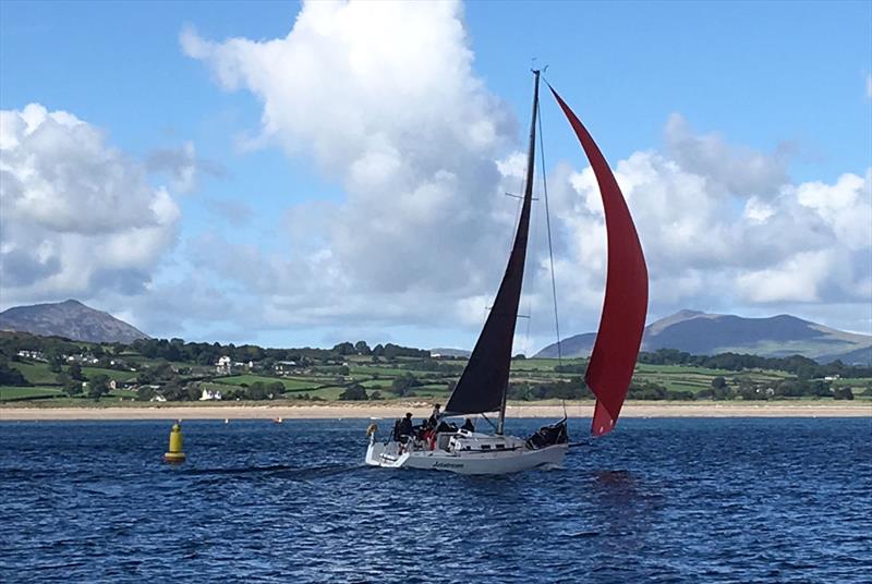 J/109 'Jetstream' winning the ISORA Global Displays Welsh Coastal Race photo copyright M Thompson taken at Pwllheli Sailing Club and featuring the J109 class