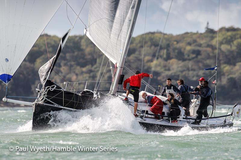 Jumping Jellyfish, J109 during the HYS Hamble Winter Series 2019 photo copyright Paul Wyeth / www.pwpictures.com taken at Hamble River Sailing Club and featuring the J109 class