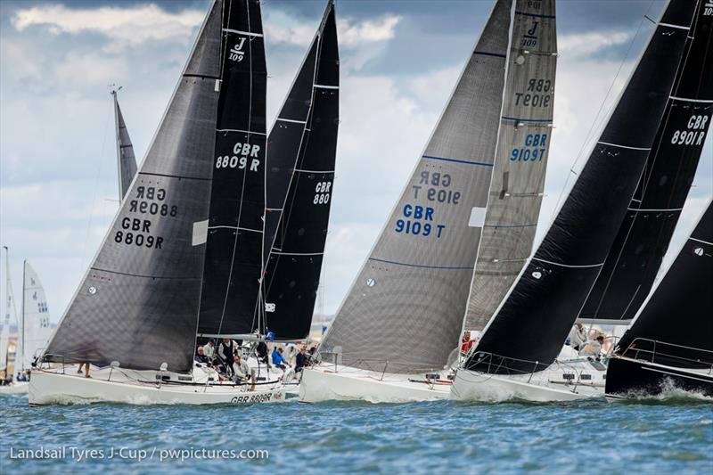 J109 start at the 2020 Landsail Tyres J-Cup photo copyright Paul Wyeth / www.pwpictures.com taken at Royal Ocean Racing Club and featuring the J109 class