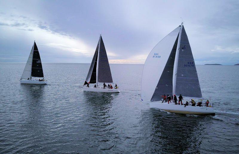 Pwllheli Sailing Club Winter Series - Day 1 - Mojito gaining ground on Jaydreamer and Jetstream photo copyright Dave James taken at Pwllheli Sailing Club and featuring the J109 class