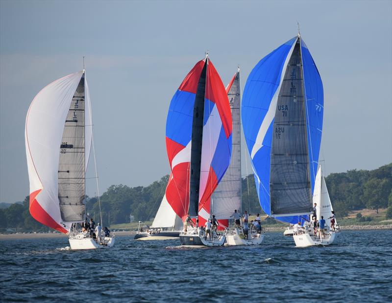 J/109 raceourse action on the waters of Long Island Sound photo copyright Leo Valle taken at New York Yacht Club and featuring the J109 class