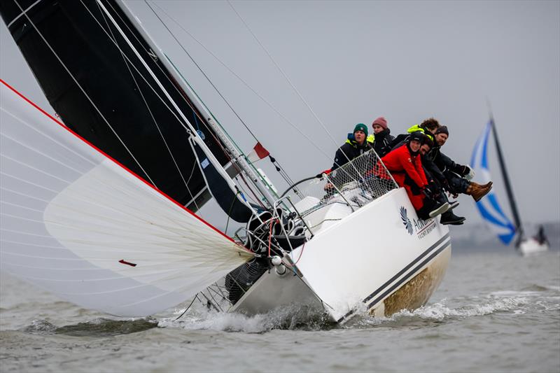 Mojo Risin - 42nd Hamble Winter Series - Week 7 photo copyright Paul Wyeth / www.pwpictures.com taken at Hamble River Sailing Club and featuring the J109 class