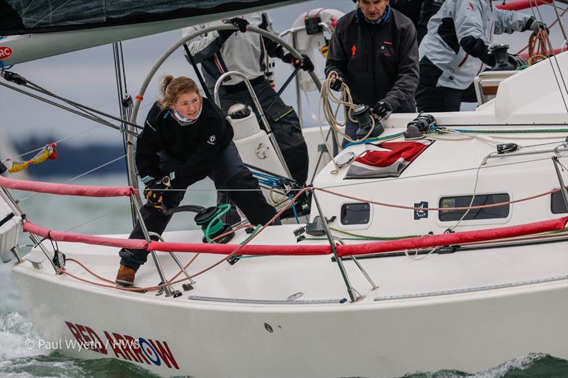 Red Arrow - Hamble Winter Series week 6 photo copyright Paul Wyeth / www.pwpictures.com taken at Hamble River Sailing Club and featuring the J109 class