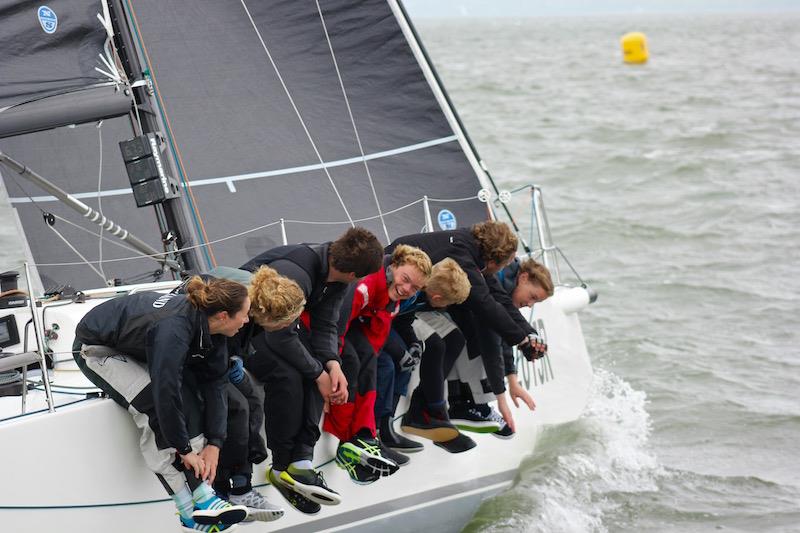 The young crew on Martin Dent's J/111 Jelvis on day 2 of the Vice Admiral's Cup photo copyright Rick Tomlinson / www.rick-tomlinson.com taken at Royal Ocean Racing Club and featuring the J111 class