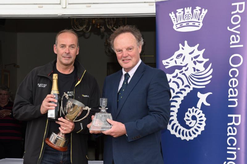 Black Dog's Stuart Sawyer with RORC Commodore, Michael Boyd at the Vice Admiral's Cup prize giving - photo © Rick Tomlinson / www.rick-tomlinson.com