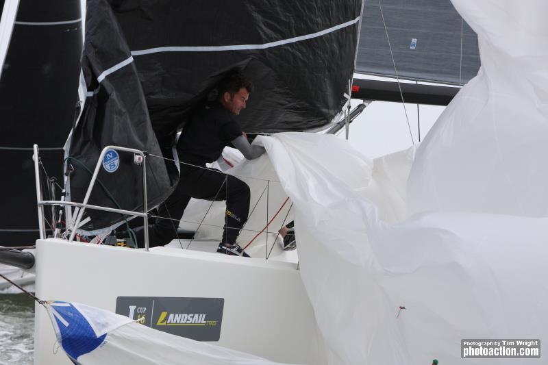Action on the bow of J/111 UK National Champion, Stuart Sawyer's Black Dog at the 2016 Landsail Tyres J-Cup - photo © Tim Wright / www.photoaction.com