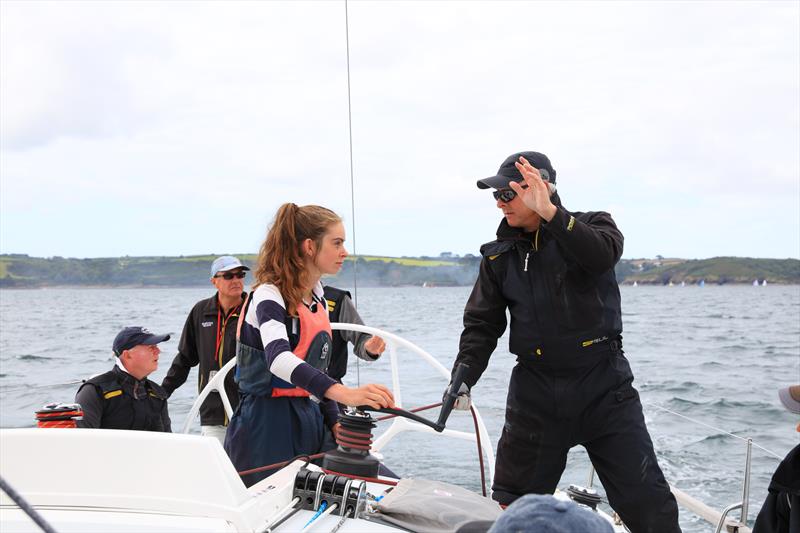 Rowan Skingley, 15, aboard Black Dog photo copyright Collin Faulkner taken at Royal Cornwall Yacht Club and featuring the J111 class