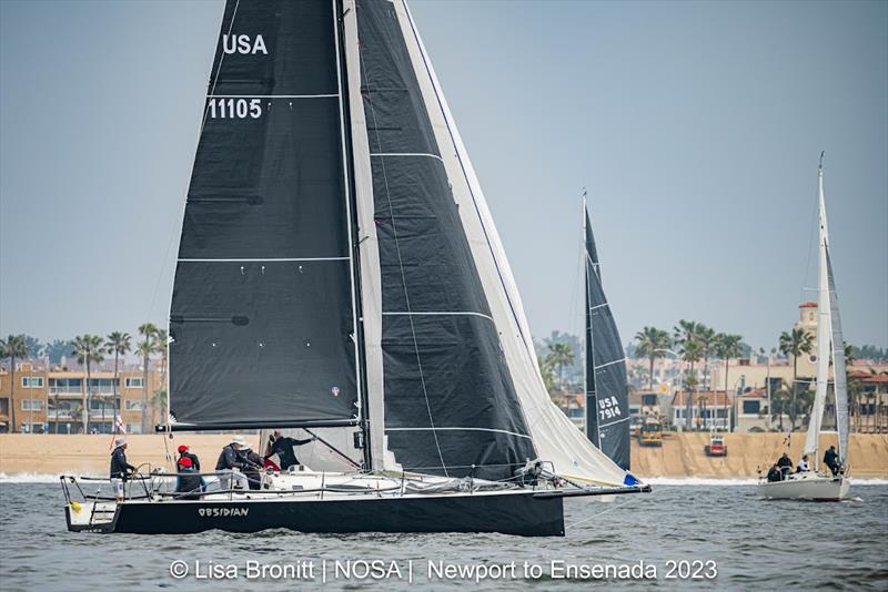 John Staff's Obsidian, a J111, returns the the N2E Course to face two class competitors photo copyright Lisa Bronitt / NOSA / N2E 2023 taken at  and featuring the J111 class