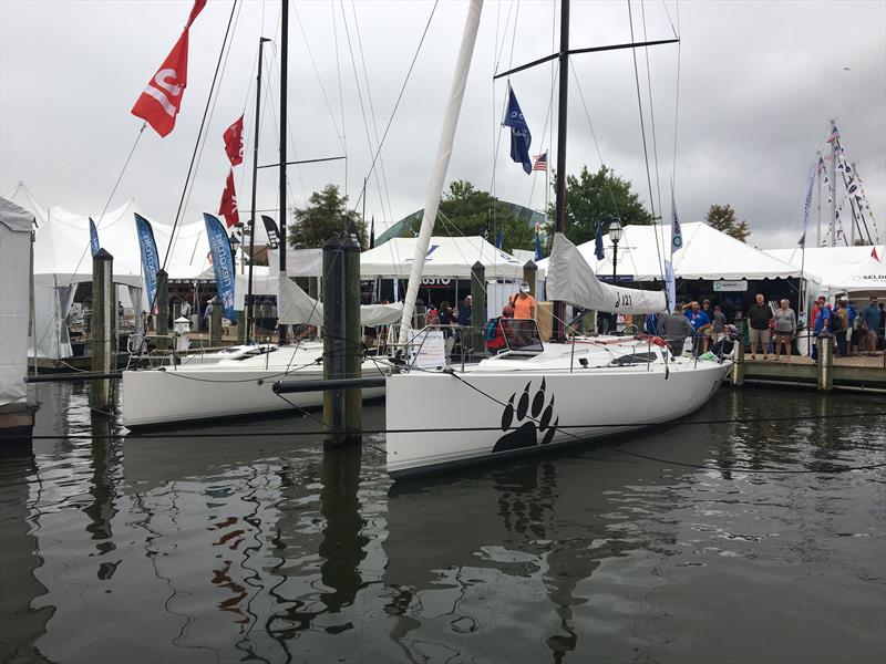 The J/121 and her little sister, the J/88, were crowd-pleasers at the 2018 United States Sailboat Show at Annapolis photo copyright David Schmidt taken at  and featuring the J/121 class