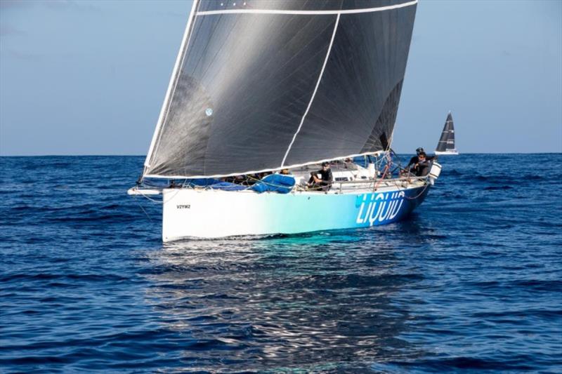 Pamala Baldwin's Antiguan J/122 Liquid enjoying a good race - RORC Caribbean 600, day 2 photo copyright Arthur Daniel / RORC taken at Royal Ocean Racing Club and featuring the J/122 class