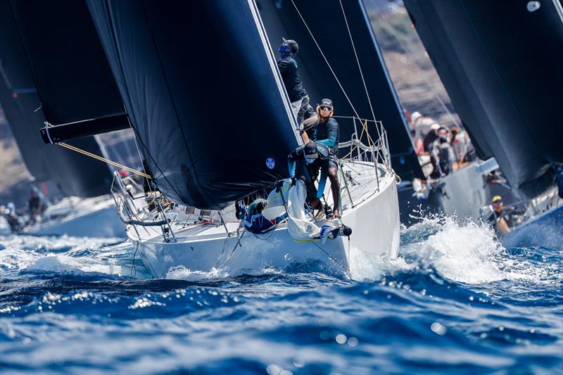 Zidane Martin and Malik Charles from Y2K are competing on Pamala Baldwin's J/122 Liquid (ANT) on day 2 at Antigua Sailing Week 2023 - photo © Paul Wyeth / www.pwpictures.com