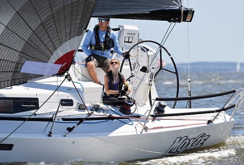 Patrick Hylant and 12-year-old daughter Greer sailing their J/122E MOXIE photo copyright Will Keyworth Photography taken at Annapolis Yacht Club and featuring the J/122 class