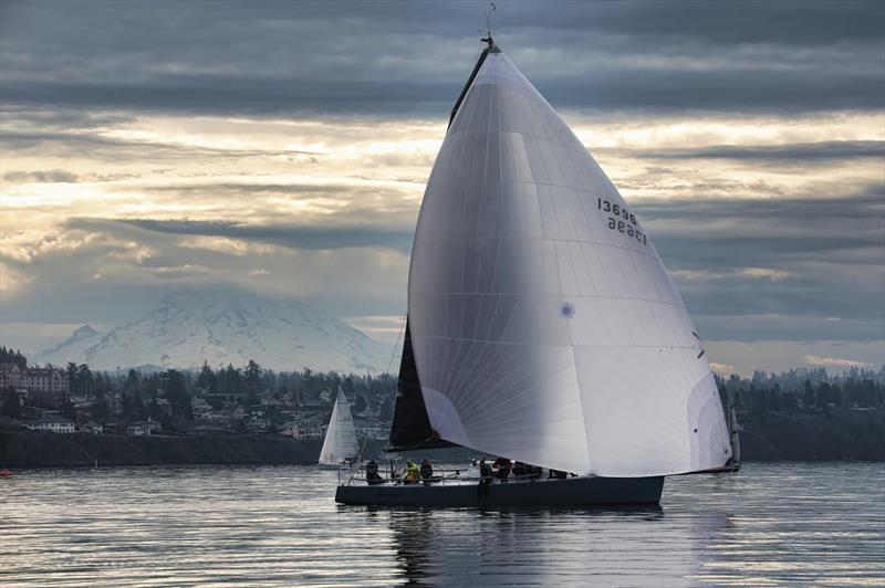 Hamachi sailing in light airs on Puget Sound  photo copyright Image courtesy of Hamachi/Jan Anderson taken at Corinthian Yacht Club of Seattle and featuring the J133 class