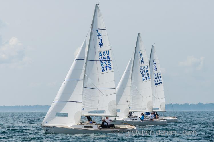 J/22 North American Championship day 2 photo copyright Gretchen Dorian taken at Tawas Bay Yacht Club and featuring the J/22 class