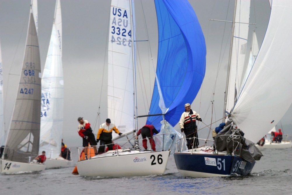 Light winds on day two of the Citibank J/24 worlds photo copyright Andrea Watson taken at Noroton Yacht Club and featuring the J/24 class