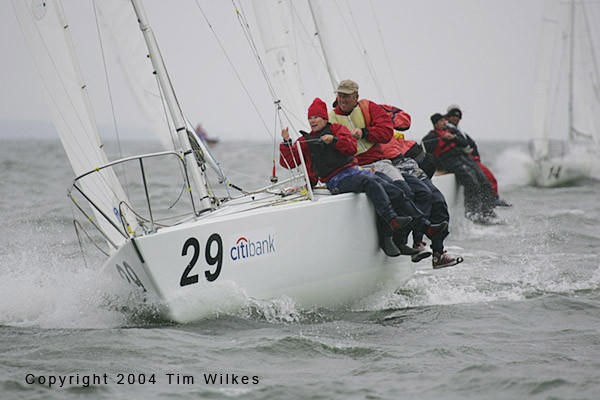 Big swells on day three of the Citibank J/24 worlds photo copyright Tim Wilkes / www.timwilkes.com taken at Noroton Yacht Club and featuring the J/24 class