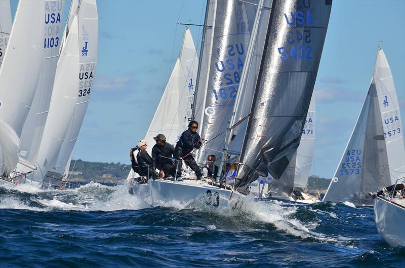 J/24 World Championship at Newport, Rhode Island day 1 photo copyright Christopher Howell taken at Sail Newport and featuring the J/24 class