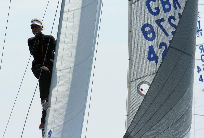 J/24 course on day 2 of the International Paint Poole Regatta photo copyright Mark Jardine taken at Parkstone Yacht Club and featuring the J/24 class